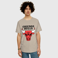 Футболка оверсайз мужская Chicago Bulls, цвет: миндальный — фото 2