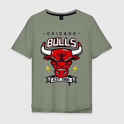 Футболка оверсайз мужская Chicago Bulls est. 1966, цвет: авокадо