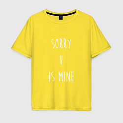 Футболка оверсайз мужская BTS V is mine, цвет: желтый