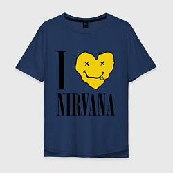 Футболка оверсайз мужская I love Nirvana, цвет: тёмно-синий