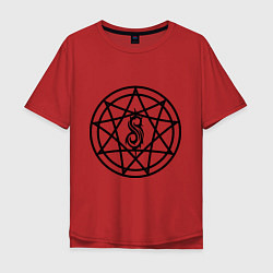 Футболка оверсайз мужская Slipknot Pentagram, цвет: красный