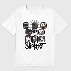 Мужская футболка оверсайз Slipknot Masks