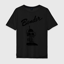Футболка оверсайз мужская Bender monochrome, цвет: черный