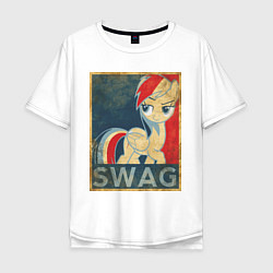 Футболка оверсайз мужская Rainbow Dash SWAG, цвет: белый