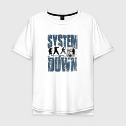 Футболка оверсайз мужская System of a Down большое лого, цвет: белый