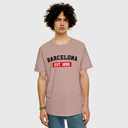 Футболка оверсайз мужская FC Barcelona Est. 1899, цвет: пыльно-розовый — фото 2