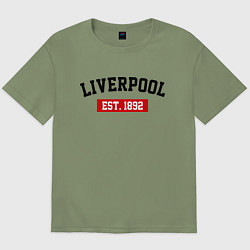 Футболка оверсайз мужская FC Liverpool Est. 1892, цвет: авокадо