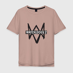 Футболка оверсайз мужская Watch Dogs 2, цвет: пыльно-розовый