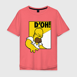 Футболка оверсайз мужская Homer D'OH!, цвет: коралловый