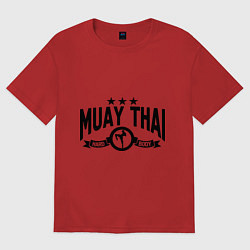 Футболка оверсайз мужская Muay thai boxing, цвет: красный