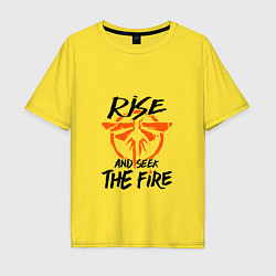 Футболка оверсайз мужская Rise & Seek the Fire, цвет: желтый