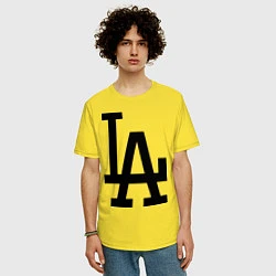 Футболка оверсайз мужская LA: Los Angeles, цвет: желтый — фото 2