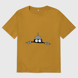 Мужская футболка оверсайз Бэндер подглядывает