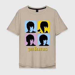 Футболка оверсайз мужская The Beatles: pop-art, цвет: миндальный