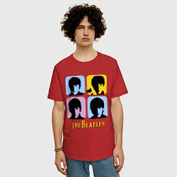 Футболка оверсайз мужская The Beatles: pop-art, цвет: красный — фото 2