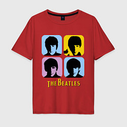 Футболка оверсайз мужская The Beatles: pop-art, цвет: красный