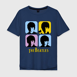 Футболка оверсайз мужская The Beatles: pop-art, цвет: тёмно-синий