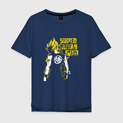 Футболка оверсайз мужская Super Saiyan God: Yellow, цвет: тёмно-синий