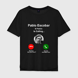 Футболка оверсайз мужская Escobar is calling, цвет: черный