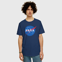Футболка оверсайз мужская NASA: Pasa, цвет: тёмно-синий — фото 2