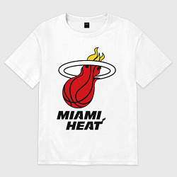 Футболка оверсайз мужская Miami Heat-logo, цвет: белый