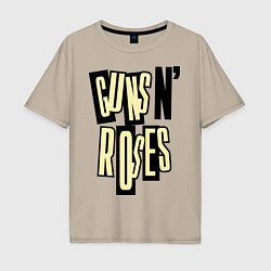 Футболка оверсайз мужская Guns n Roses: cream, цвет: миндальный
