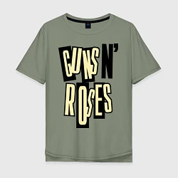 Футболка оверсайз мужская Guns n Roses: cream, цвет: авокадо