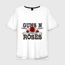 Футболка оверсайз мужская Guns n Roses: rock'n'roll, цвет: белый