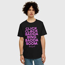 Футболка оверсайз мужская Click Clack Black Pink, цвет: черный — фото 2
