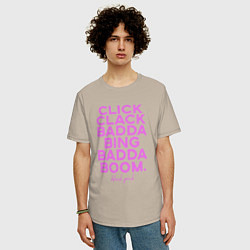 Футболка оверсайз мужская Click Clack Black Pink, цвет: миндальный — фото 2