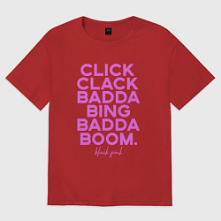 Футболка оверсайз мужская Click Clack Black Pink, цвет: красный