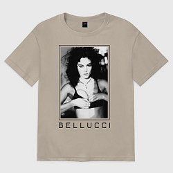 Футболка оверсайз мужская Monica Bellucci: Black, цвет: миндальный