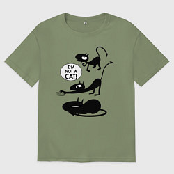 Футболка оверсайз мужская I'm not a CAT!, цвет: авокадо