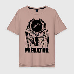 Футболка оверсайз мужская Predator Mask, цвет: пыльно-розовый