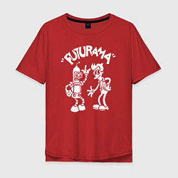 Футболка оверсайз мужская Futurama Cartoon, цвет: красный