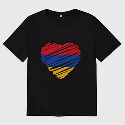 Футболка оверсайз мужская Сердце Армении, цвет: черный