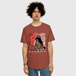 Футболка оверсайз мужская Темный всадник, цвет: кирпичный — фото 2