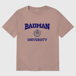 Футболка оверсайз мужская BAUMAN University, цвет: пыльно-розовый