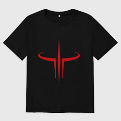 Футболка оверсайз мужская Quake logo, цвет: черный