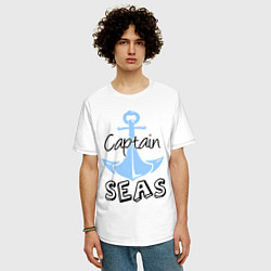 Футболка оверсайз мужская Captain seas, цвет: белый — фото 2