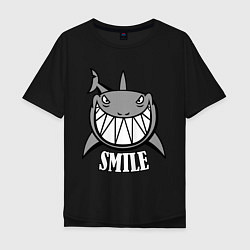 Футболка оверсайз мужская Shark Smile, цвет: черный