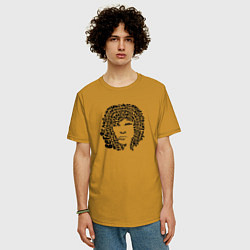 Футболка оверсайз мужская Jim Morrison, цвет: горчичный — фото 2