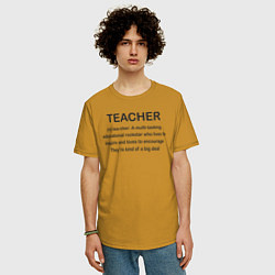 Футболка оверсайз мужская Teacher, цвет: горчичный — фото 2