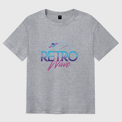 Футболка оверсайз мужская Retrowave Spacetraveling, цвет: меланж