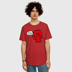Футболка оверсайз мужская Рак: я на мид, цвет: красный — фото 2