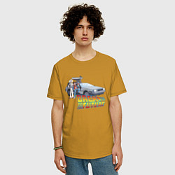 Футболка оверсайз мужская Back to the future, цвет: горчичный — фото 2