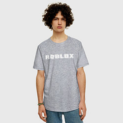 Футболка оверсайз мужская Roblox Logo, цвет: меланж — фото 2