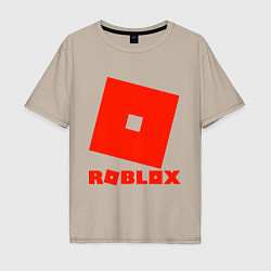 Футболка оверсайз мужская Roblox Logo, цвет: миндальный