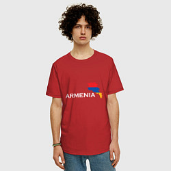 Футболка оверсайз мужская Армения, цвет: красный — фото 2