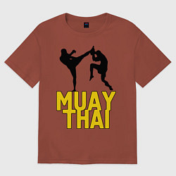 Футболка оверсайз мужская Muay Thai, цвет: кирпичный